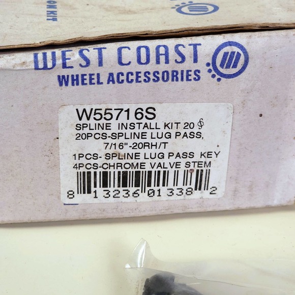West Coast Wheel Accessories W55716S Spline Lug Nuts 20pc + Lock Valve Stems NOS - Picture 2 of 4